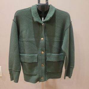 Tahari Green Knit Utility Jacket